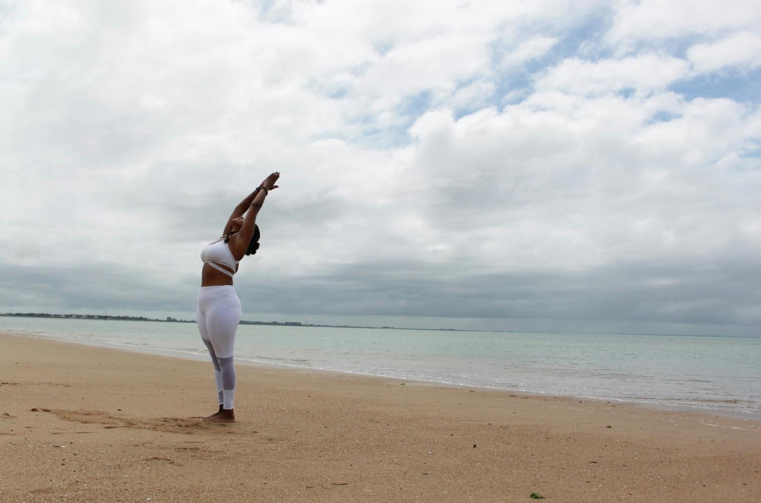 Serene yoga practice setup with natural lighting and peaceful atmosphere